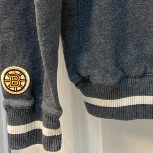 Boston Bruins Mitchell and Ness Throwback Varsity B Logo Hoodie Size Small - Picture 8 of 10